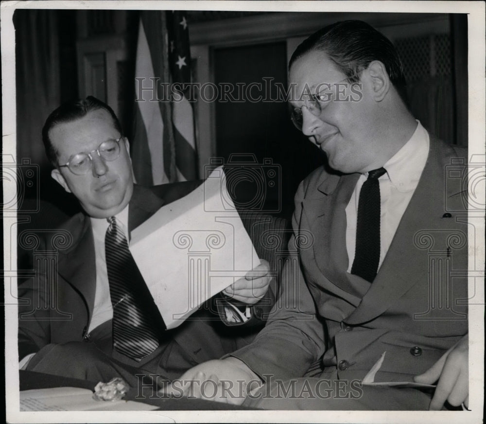 1942 Press Photo James Downes Jr, Paul Porter at Real Estate Boards Meeting