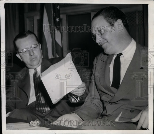 1942 Press Photo James Downes Jr, Paul Porter at Real Estate Boards Meeting