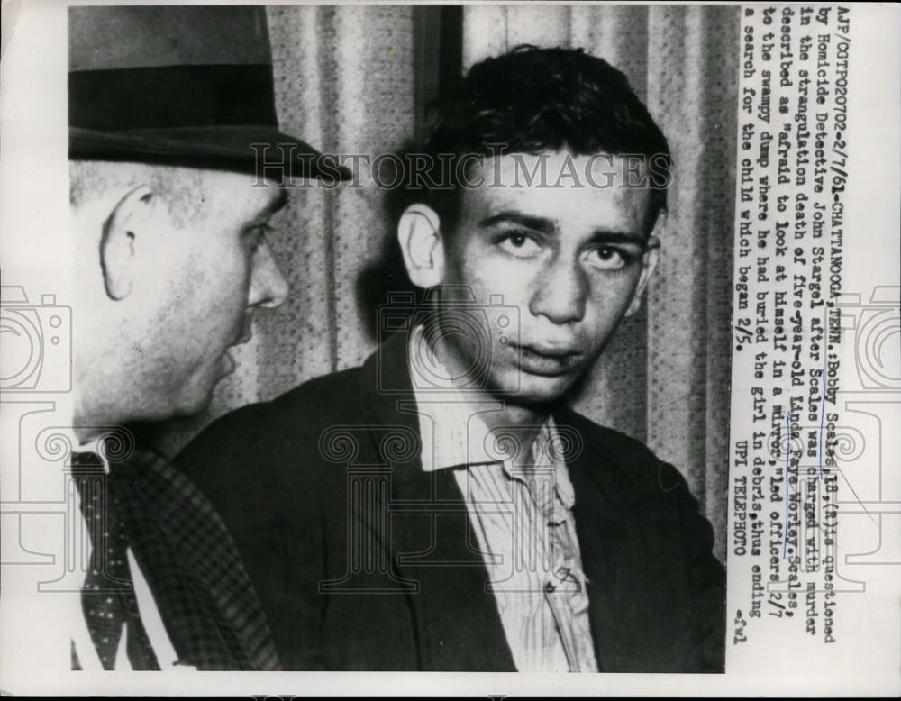 1961 Press Photo Bobby Scales of Chattanooga Questioned in Murder - nef27216