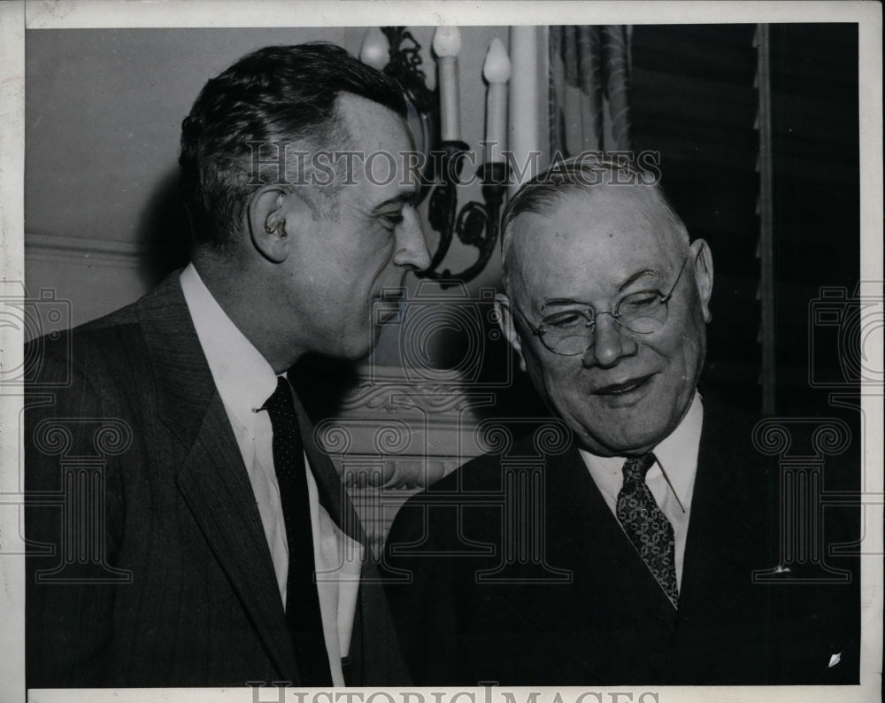 1943 Press Photo Fowler Harper and William Green during Southern War Labor Meet
