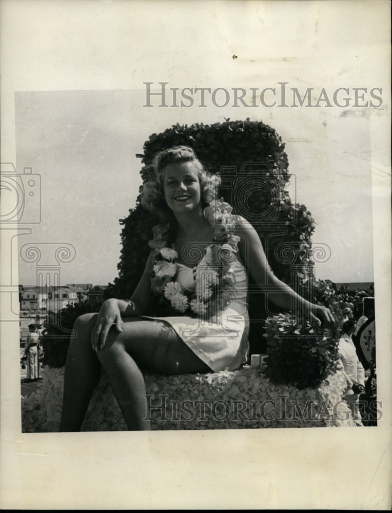 1939 Press Photo Mary Lou Smith Queen of Beach Patrol in Ocean City New Jersey