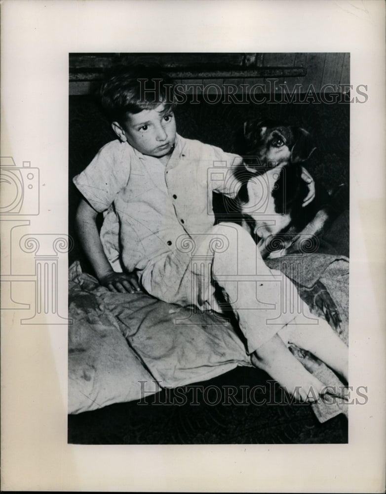 1950 Press Photo Clarence Swope Lost in Mountains for 17 Hours with His Dog