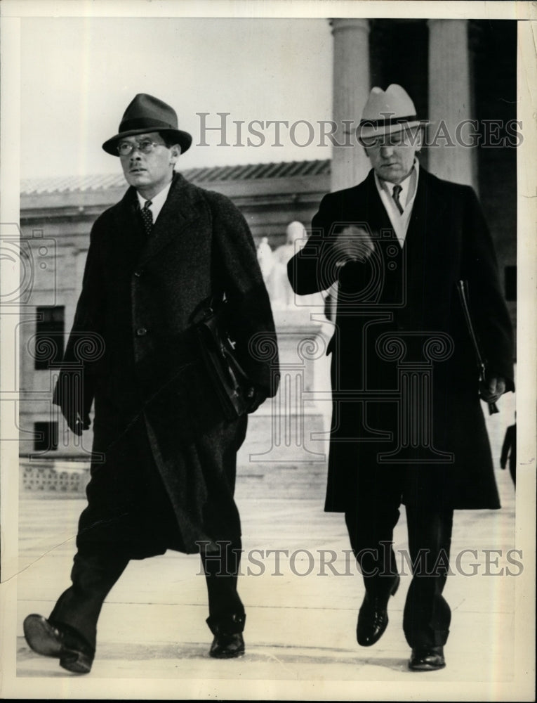 1936 Press Photo Neil Burkinshaw, Nugent Dodds Leaving Court, Washington D.C.