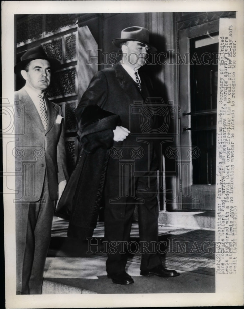 1948 Press Photo United Mine Workers President John L Lewis in Washington