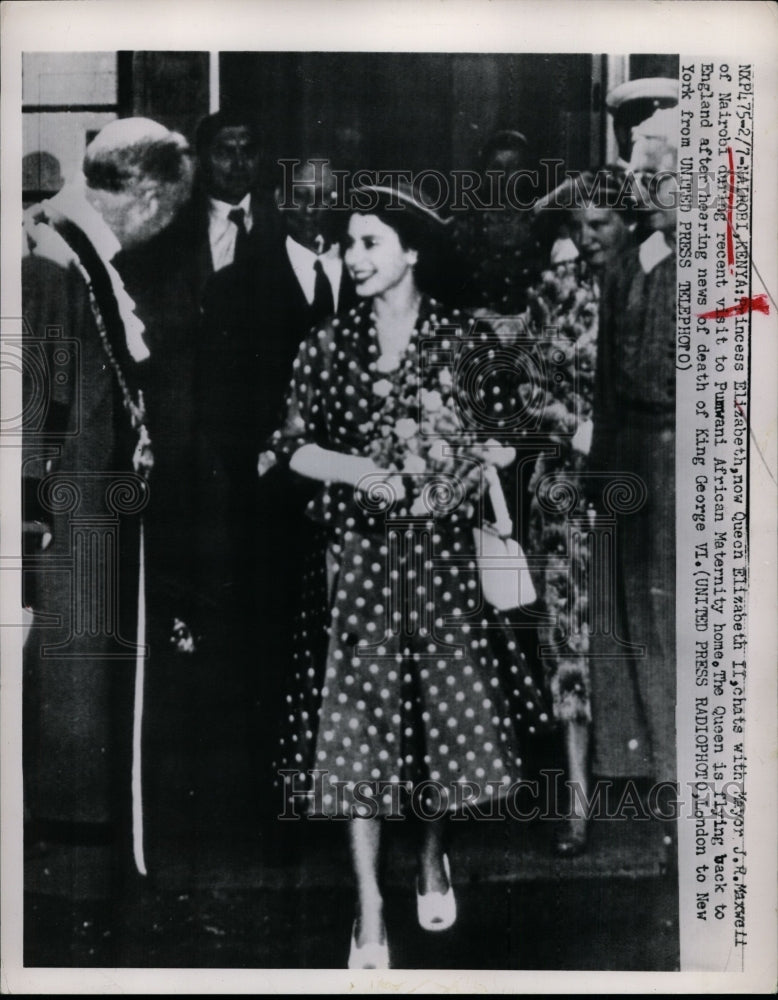 1952 Press Photo Queen Elizabeth II in Nairobi Kenya- Historic Images