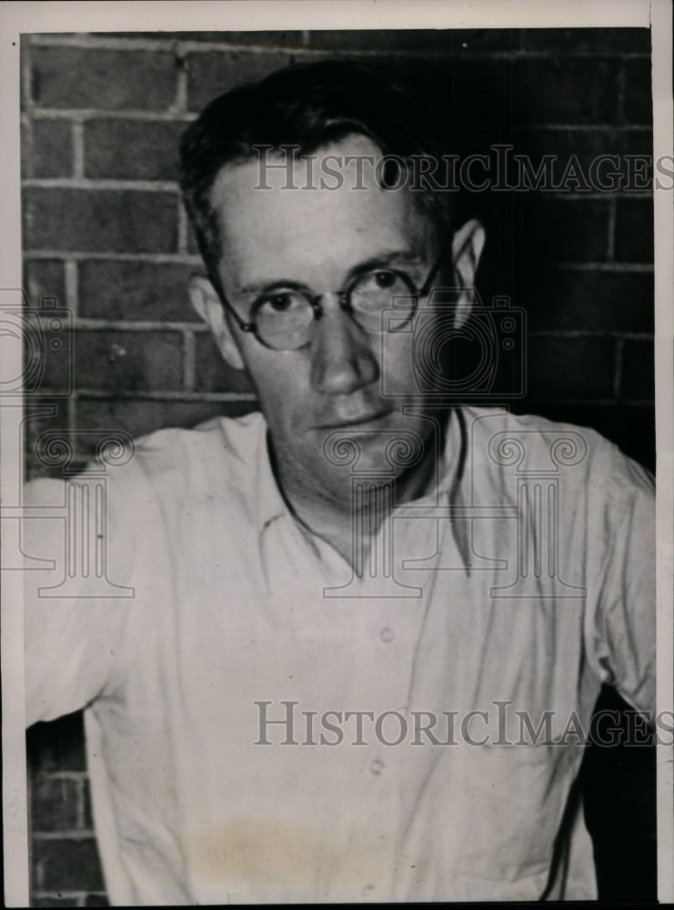 1937 Press Photo Reverend CF Newton of Paris Missouri Resigned Charged Murder