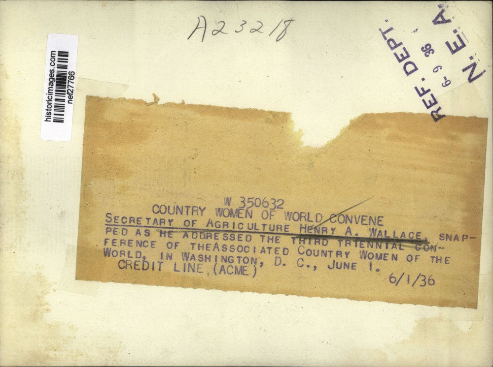 1936 Press Photo Secretary of Agriculture Henry A Wallace Addressed Conference