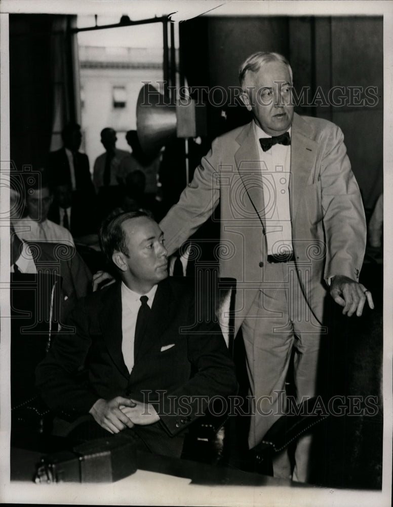 Load image into Gallery viewer, 1933 Press Photo Thomas S. Lamont, John W. Davis at Senate Investigation

