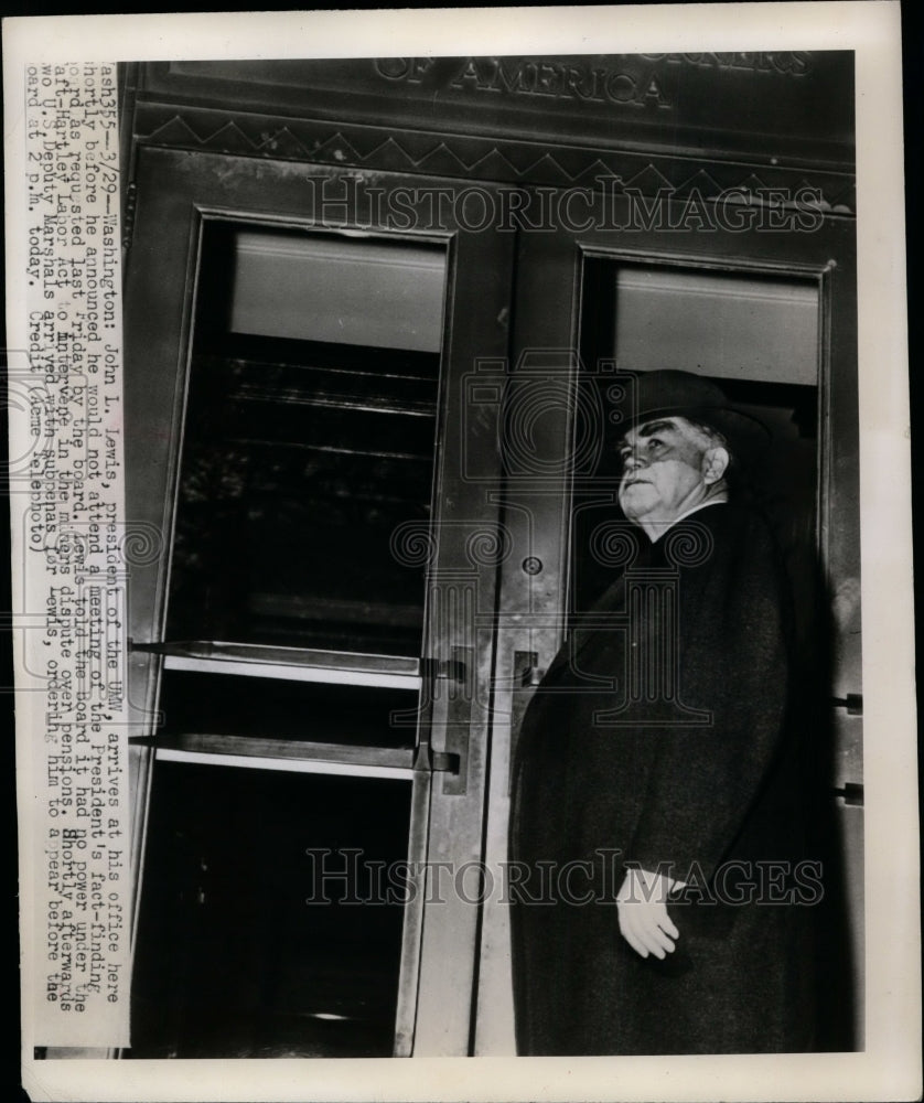 1948 Press Photo John L. Lewis at His Office, Washington, D.C. - nef27943