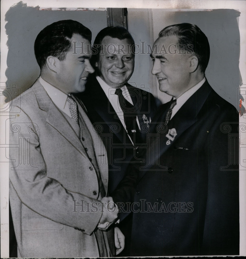 1951 Press Photo Richard M. Nixon, Martin Durkin at AFL Convention, St. Louis