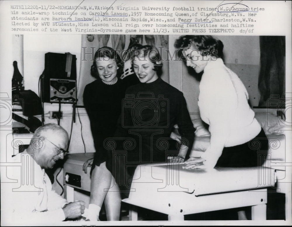 1957 Press Photo West Virginia University Football Trainer WC Gwynne