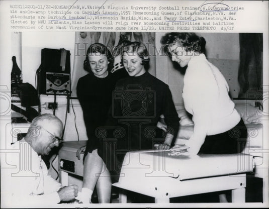1957 Press Photo West Virginia University Football Trainer WC Gwynne