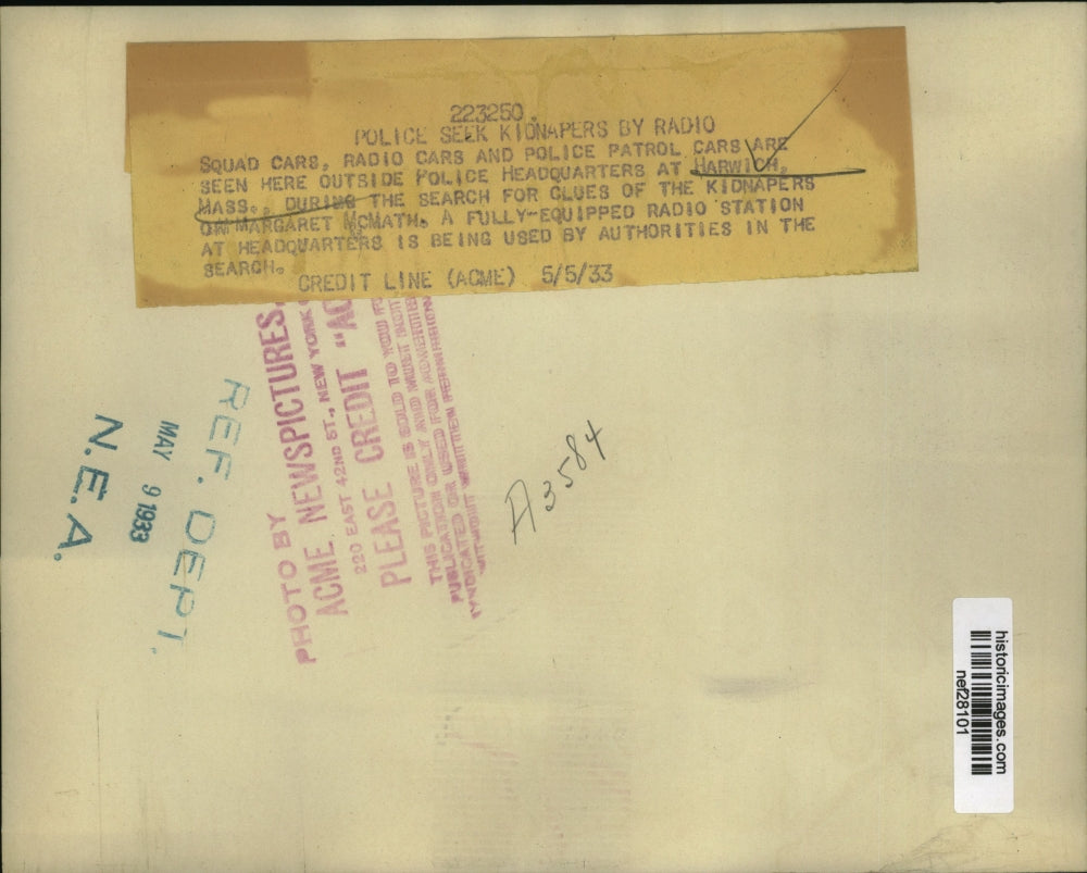 1933 Press Photo Police Headquarters at Harwick, Massachusetts - nef28101