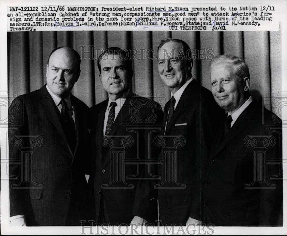 1968 Press Photo Richard Nixon Poses with Leading Republican Cabinet Members