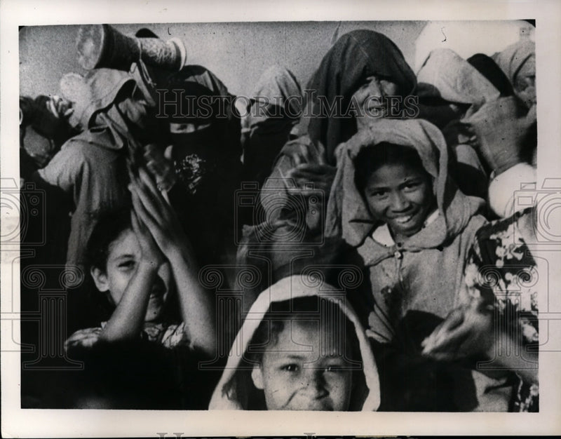Load image into Gallery viewer, 1953 Press Photo Mohammed Moulay Ben Arafa of Morocco Arrives for Installation
