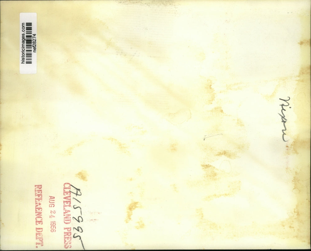 1956 Press Photo Richard Nixon, Wife Pat, Brother Ed at Los Angeles Airport