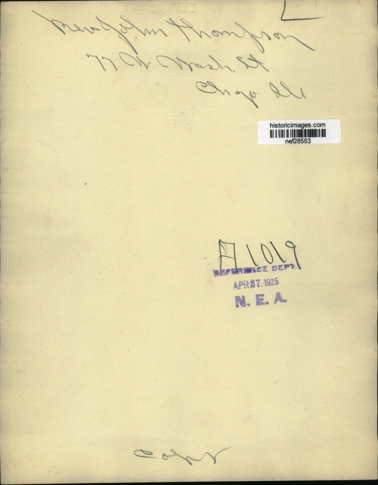 1925 Press Photo Rev.John Thompson of Chicago - nef28553