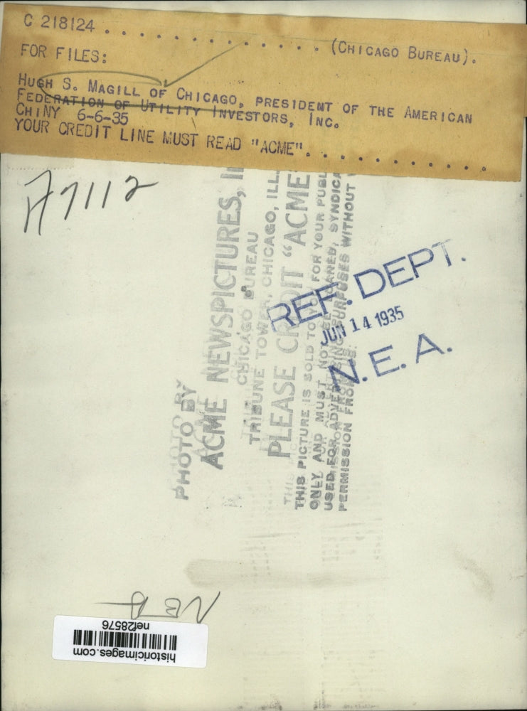 1935 Press Photo Hugh S. Magill - nef28576