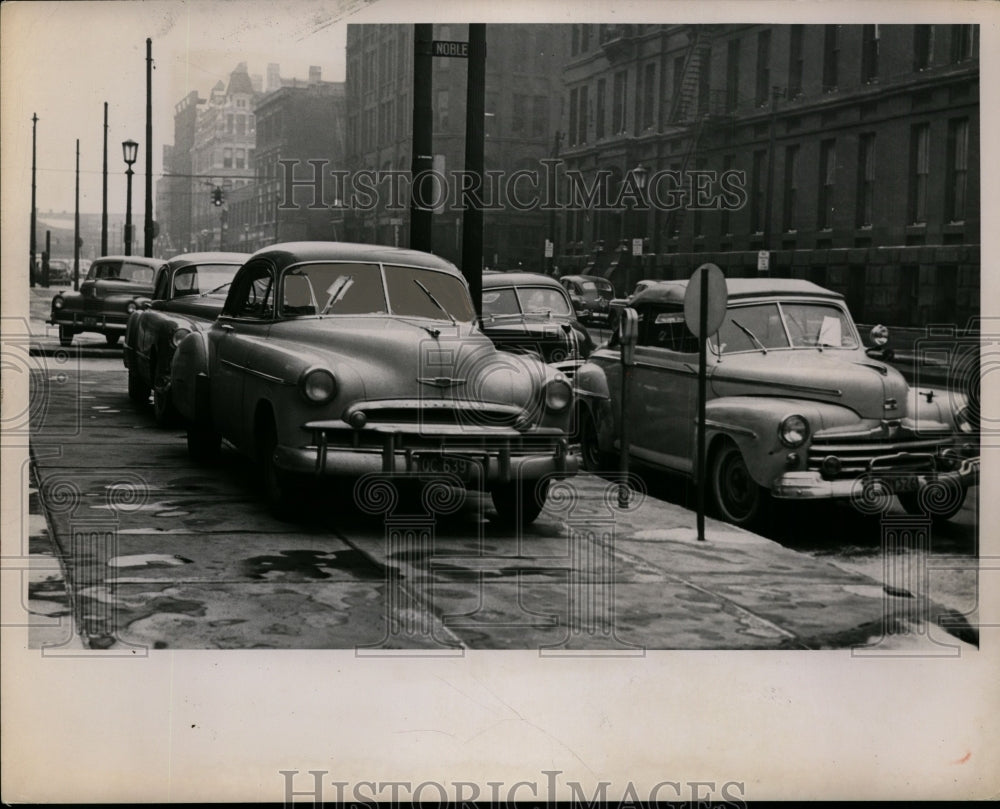 1950 Press Photo Cleveland, Ohio Cars in Transite Strike - nef28695