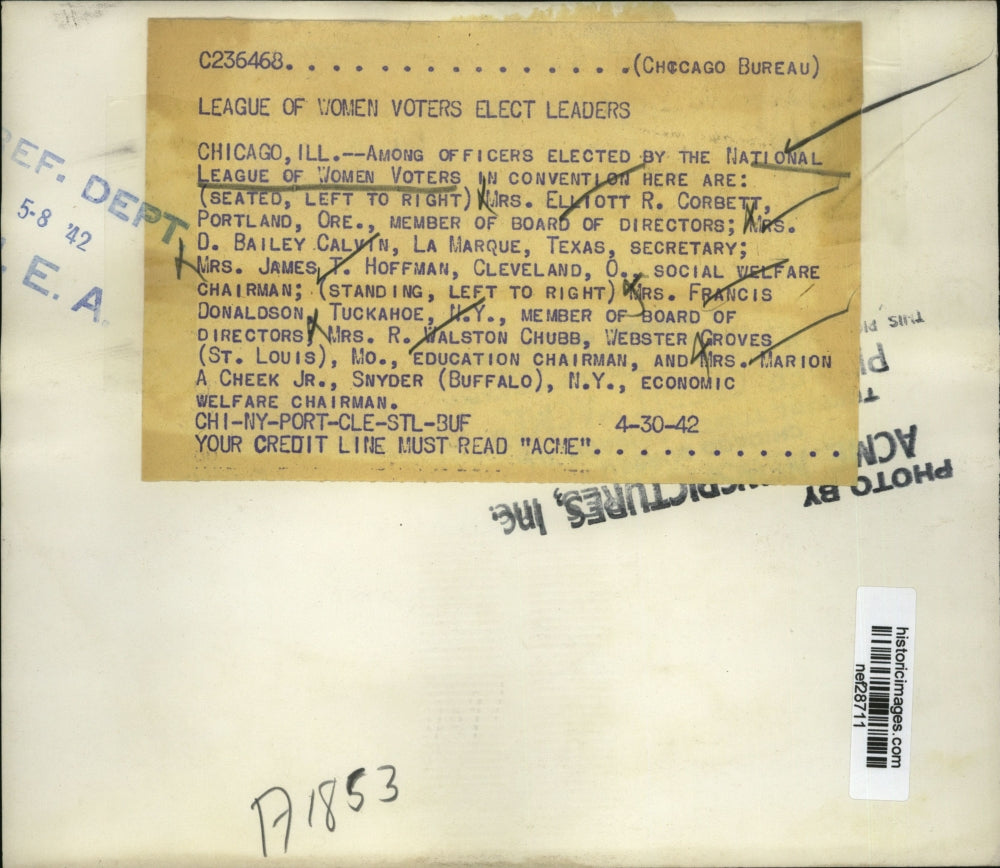 1942 Press Photo National League Women Voters Convention in Chicago - nef28711