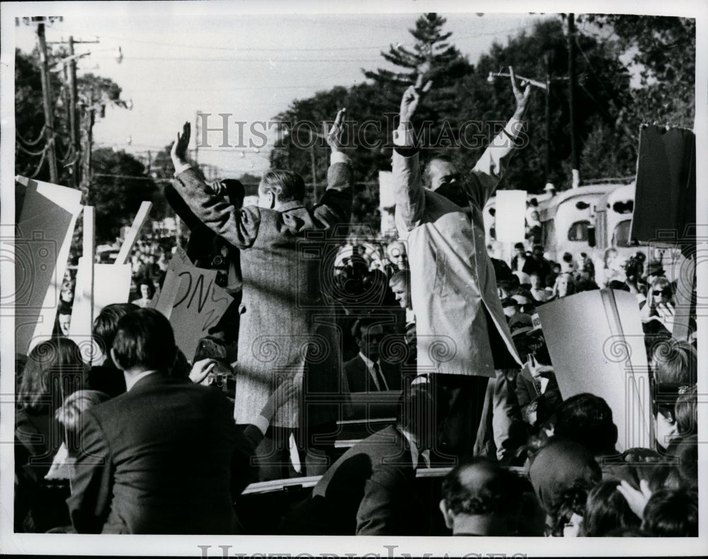 1968 Press Photo Gov. Nelson Rockefeller and Pres. Candidate Nixon, Long Island