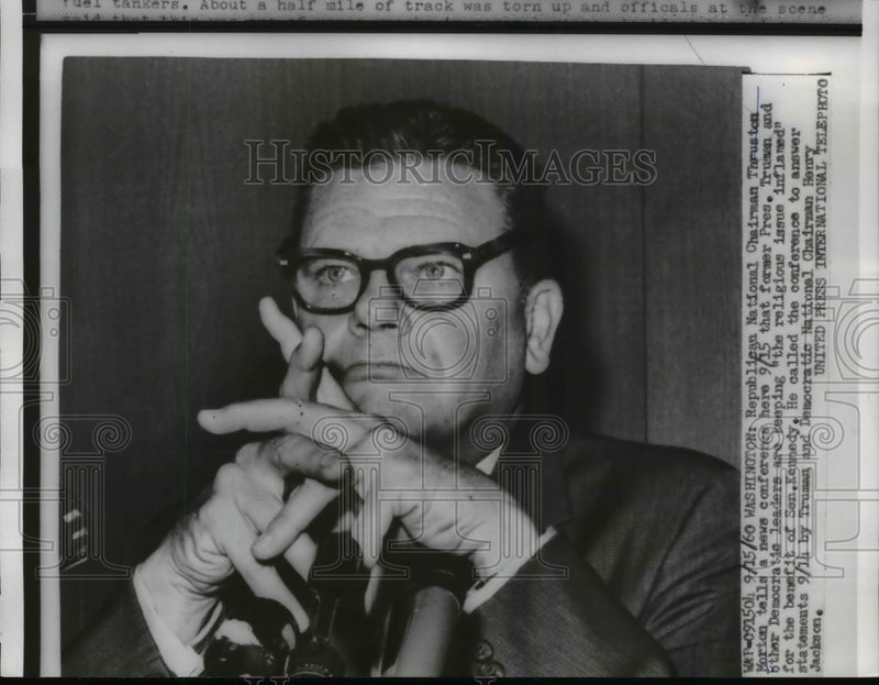 Load image into Gallery viewer, 1940 Press Photo Republican National Chariman Thruston Morton at News Conference
