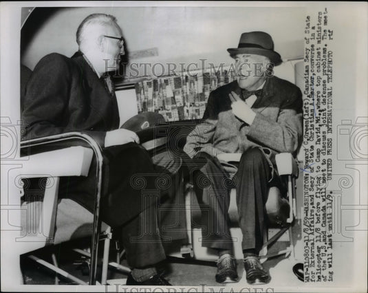 1959 Press Photo Howard C. Green, Christian Herter in Helicopter to Camp David