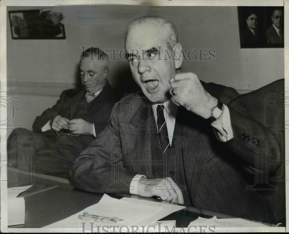 1941 Press Photo Philip Murray, Thomas Kennedy Announcing Resignation Washington