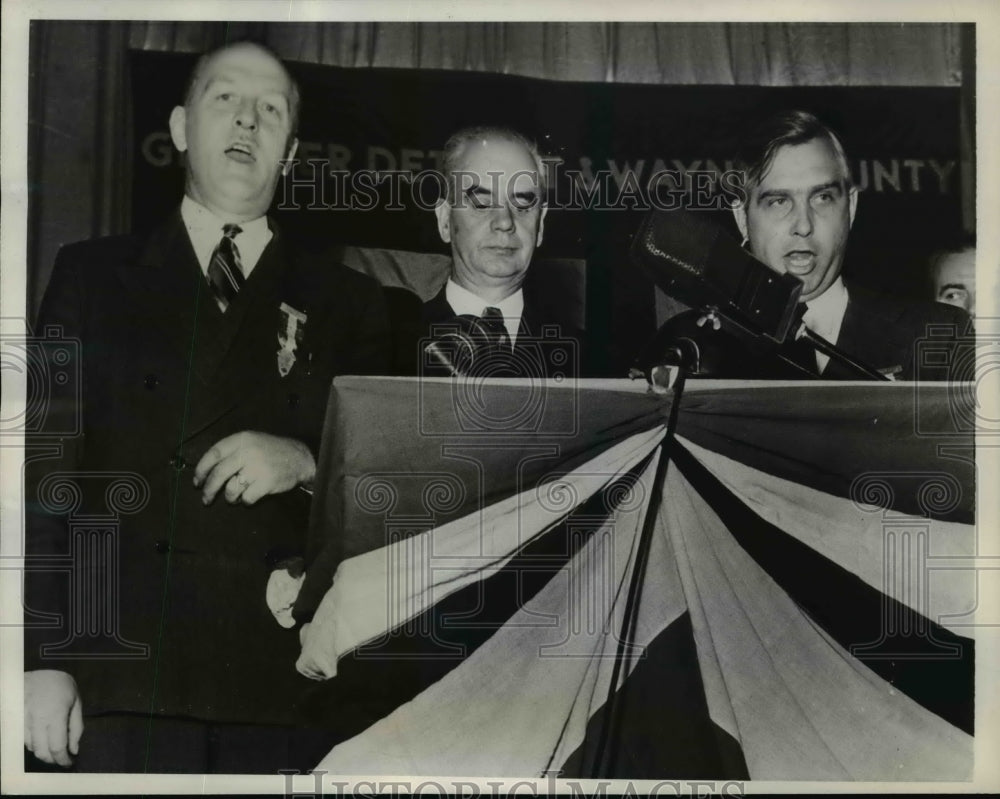 1941 Press Photo Philip Murray, CIO Leaders Singing at Detroit Convention