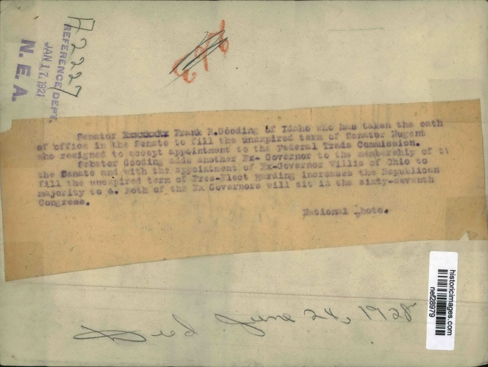 1921 Press Photo Senator Frank R. Gooding - nef28979