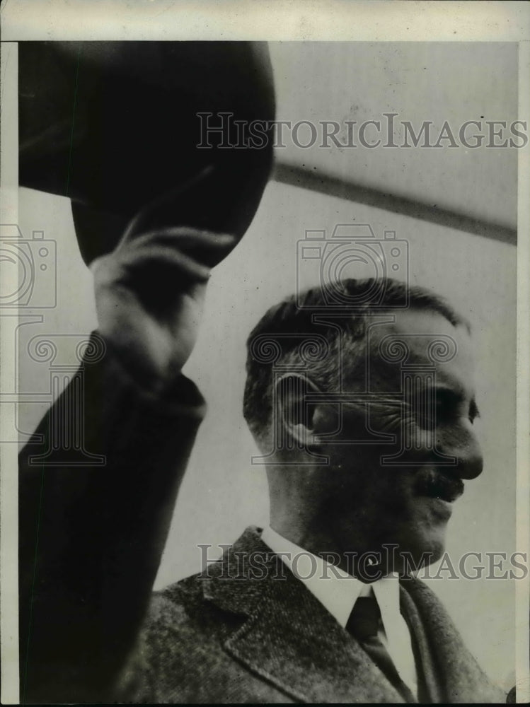 1929 Press Photo Henry L. Stimson in San Francisco Aboard SS President Pierce