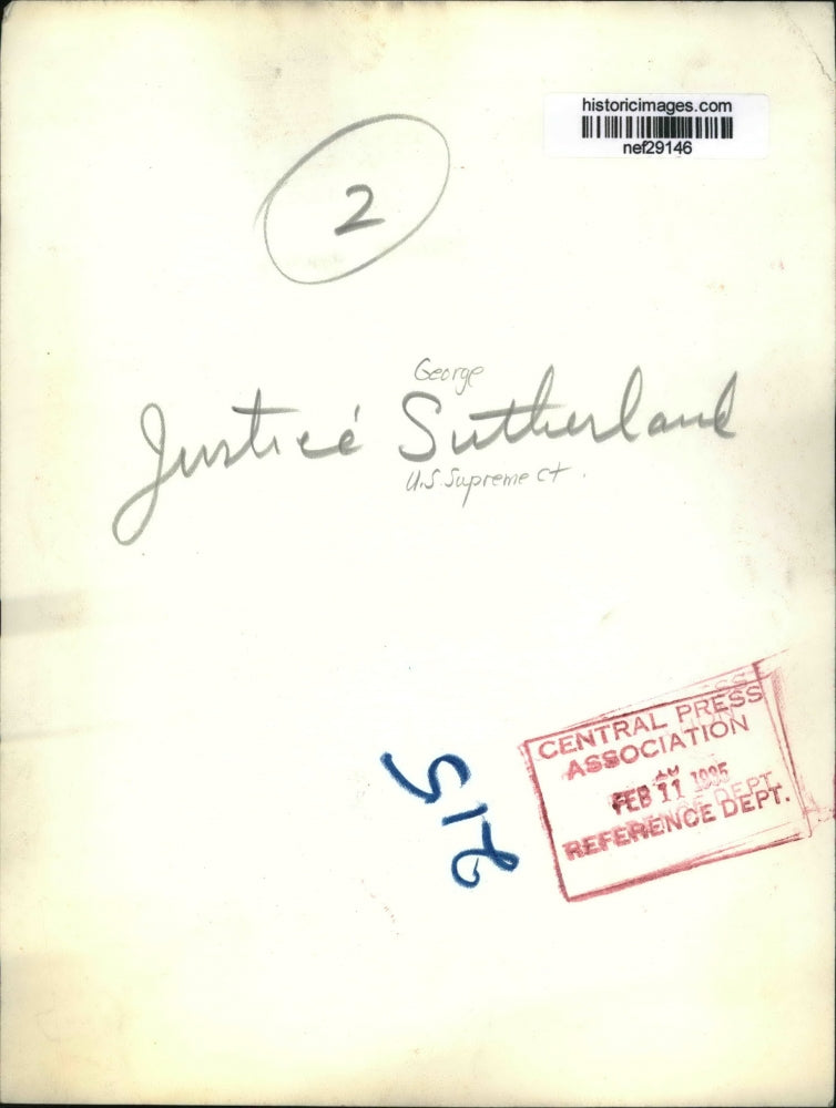 1935 Press Photo U.S. Supreme Court Justice George Sutherland - nef29146