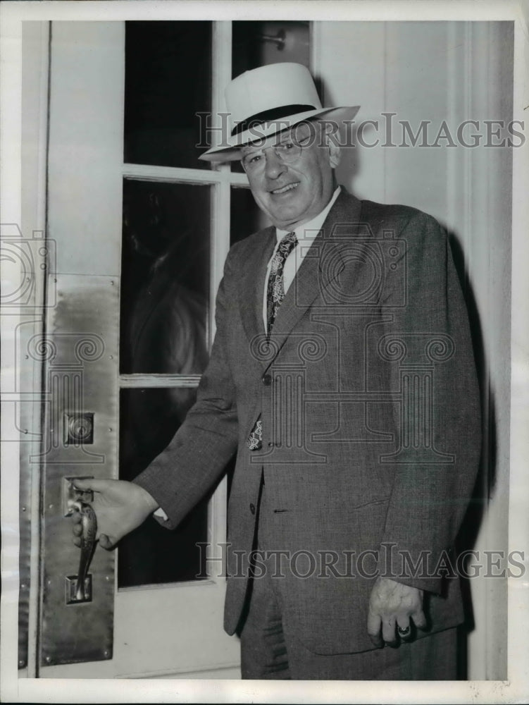 1947 Press Photo Governor Alf Landon of Kansas Visits President Truman