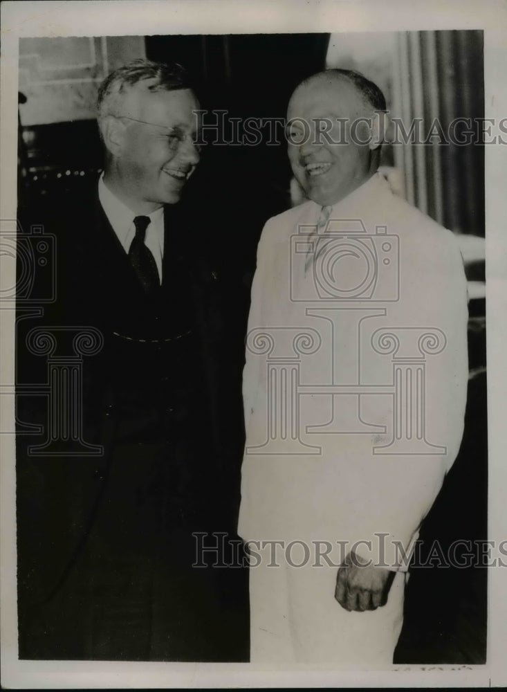 1936 Press Photo Alf Landon, Harry H. Woodring After Republican Nomination