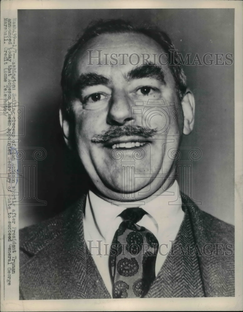 Load image into Gallery viewer, 1949 Press Photo Dean Acheson Appointed Secretary of State by President Truman
