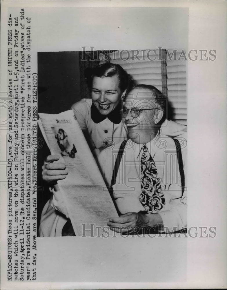 1962 Press Photo Senator Robert Kerr & Wife - nef29342