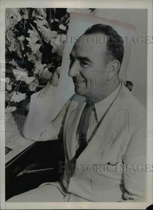 1936 Press Photo Samuel Wilder King Introduces Bill Adding Star on Flag- Hawaii