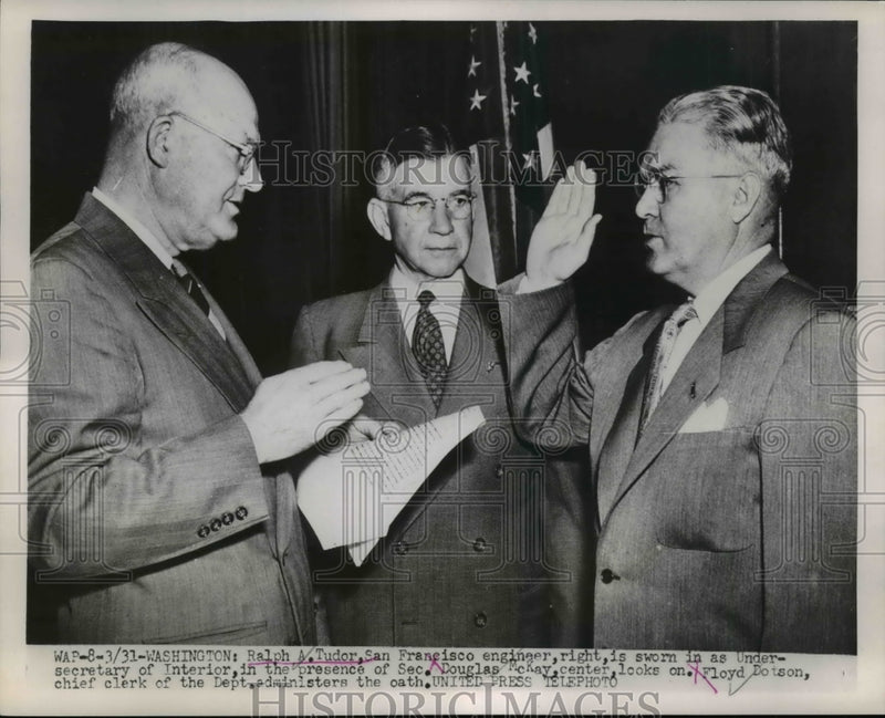 Load image into Gallery viewer, 1953 Press Photo Ralph Tudor Sworn in as Under-Secretary by Floyd Dotson
