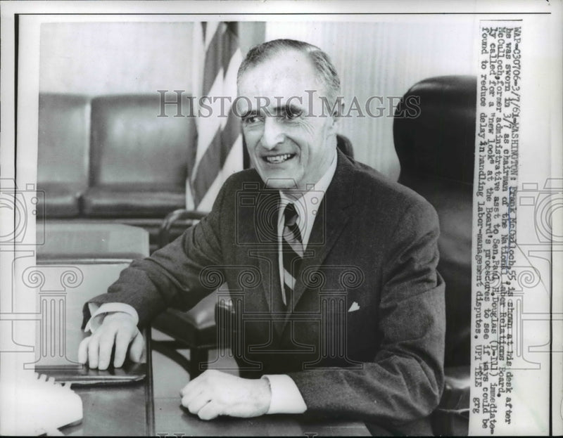 Load image into Gallery viewer, 1961 Press Photo Frank McCullough at His Desk, Washington, D.C. - nef29506
