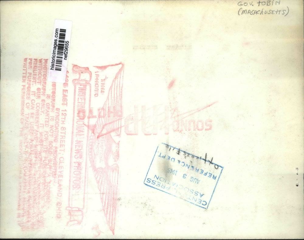 1945 Press Photo Governor Maurice J. Tobin of Massachusetts - nef29655