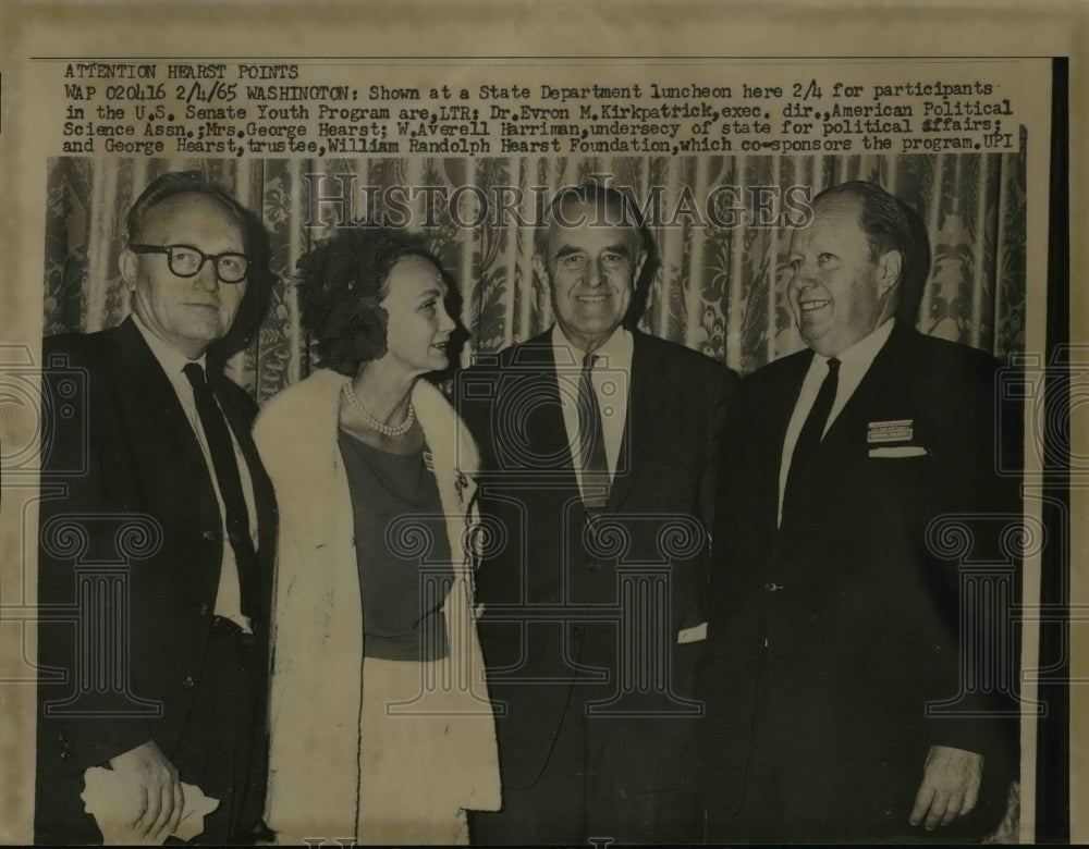 1965 Press Photo U.S. Leaders at Senate Youth Program State Department Luncheon