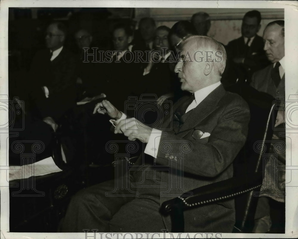 1935 Press Photo Secretary of State Cordell Hull Urge World Parley to Stop Trade