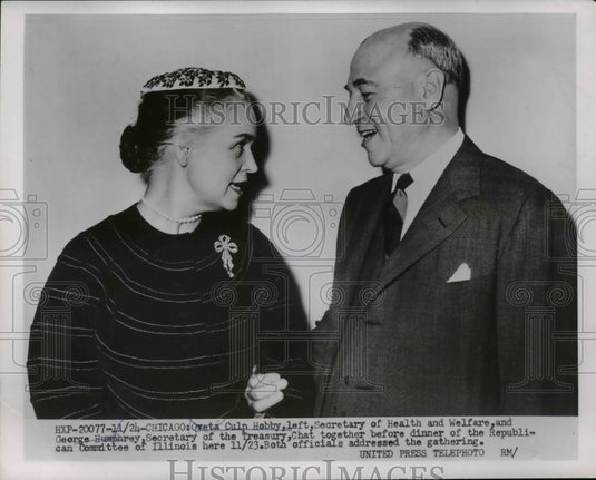 1953 Press Photo Officials Chat Together Before Dinner of Republican Committee