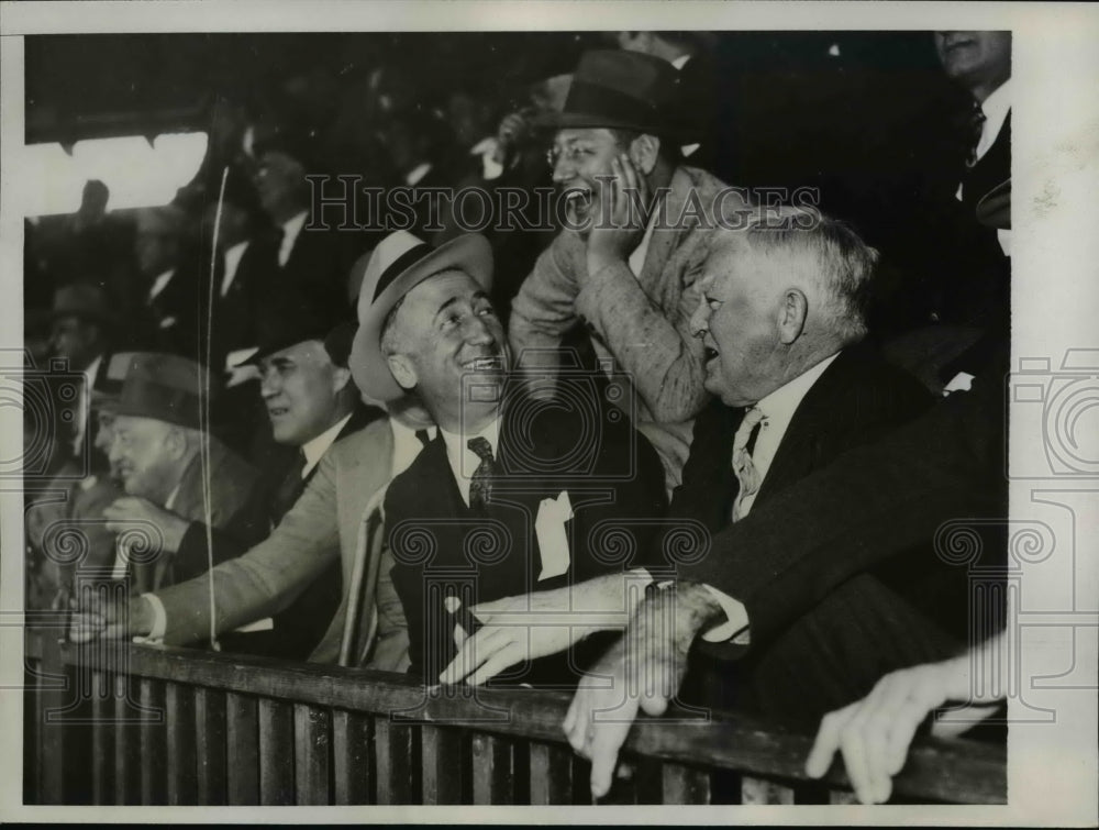 1935 Press Photo Sen James F Byrnes &amp; Vice Pres John Garner at Baseball Game- Historic Images