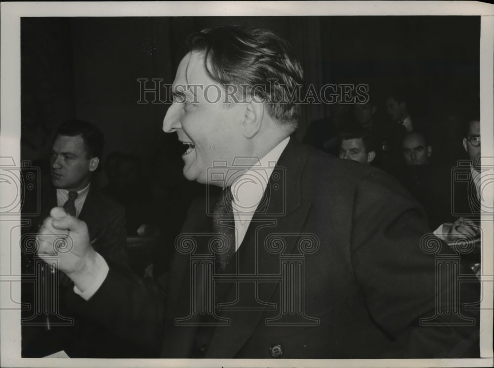 1941 Press Photo Gerald Smith Testifies Before Senate Comm Hearing on Aid Bill