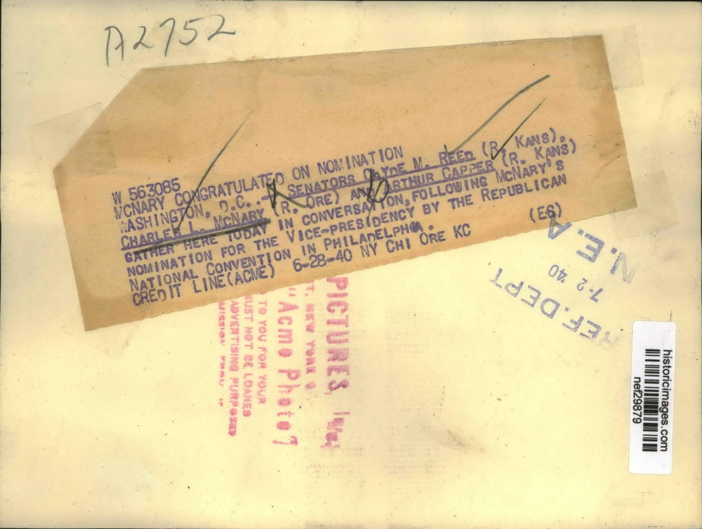 1940 Press Photo Officials Conversing Following McNary Nomination for Vice-Pres