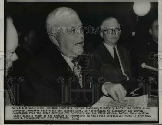 1964 Press Photo Charles Wilson Testifying Said The Defense Dept is Determined