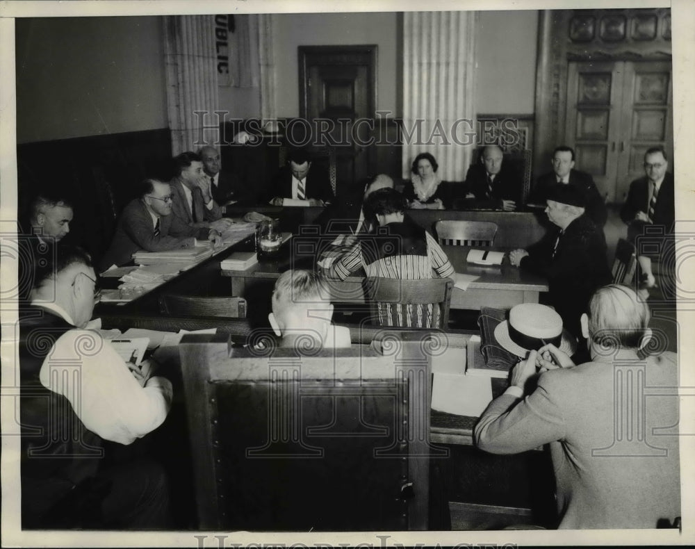 1935 Press Photo Southern California Liquor Administration Probe Hearing- Historic Images