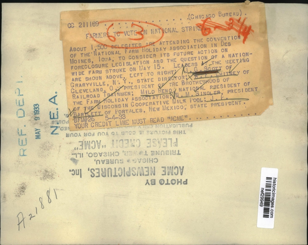 1933 Press Photo Some 1,500 Delegates Attending National Farm Holiday Convention