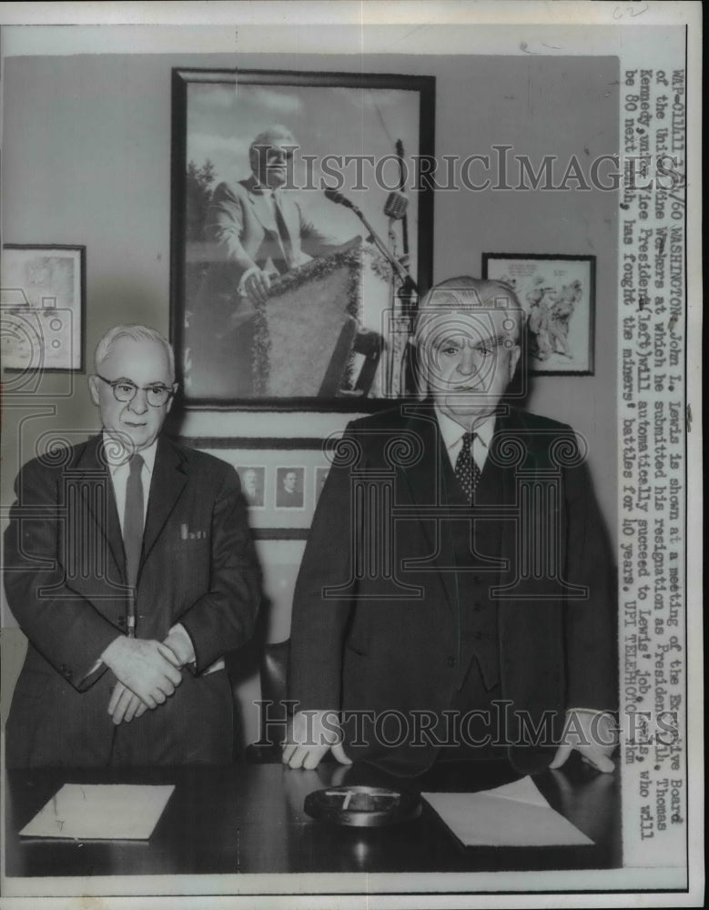 1960 Press Photo John Lewis Shown at Meeting of Executive Board of Mine Workers